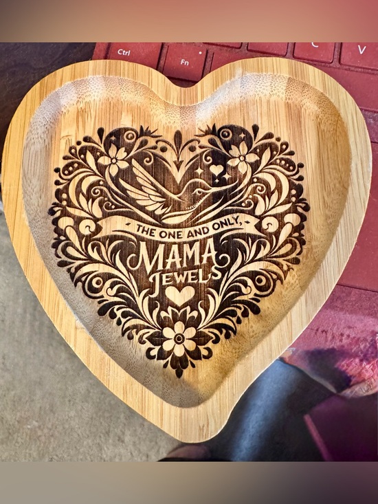 Hand Crafted Other - Customized Handmade Heart-Shaped Wooden Trinket/Jewelry Tray  NEW
